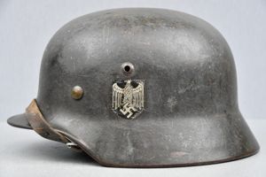 M35 army (Heer) ex-double decal 'overpaint' steel helmet Q64