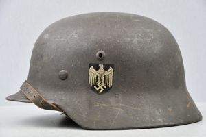 M35 army (Heer) reissued single decal steel helmet ET66
