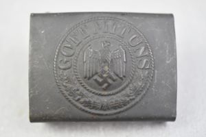 MINT Late war grey army/navy belt buckle