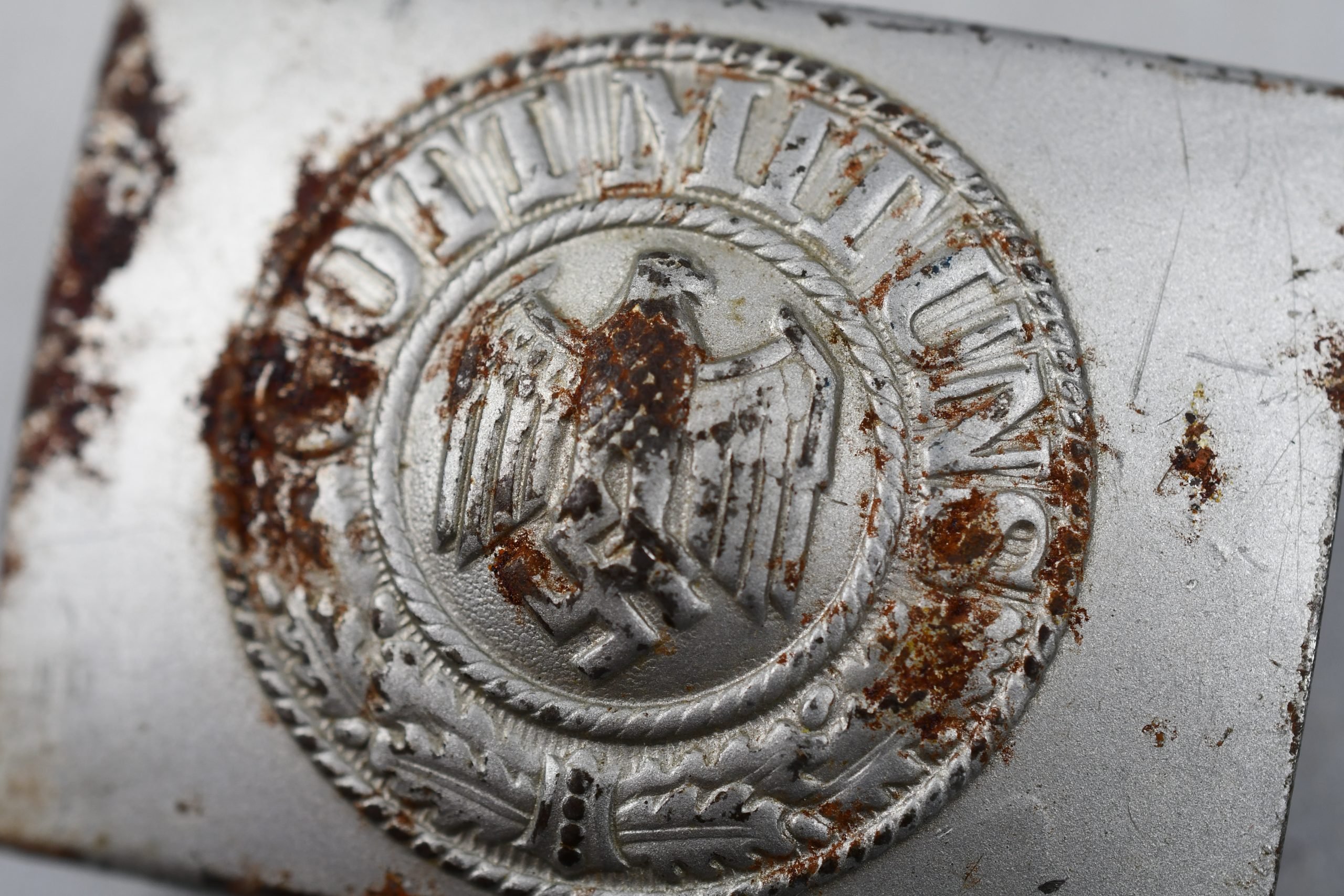 RARE Army (Heer) steel belt buckle by Dr. Franke & Co 1942 in silver — image 2