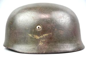 M38 Luftwaffe single decal 'Fallschirmjäger' two-tone camouflage paratrooper helmet ET68