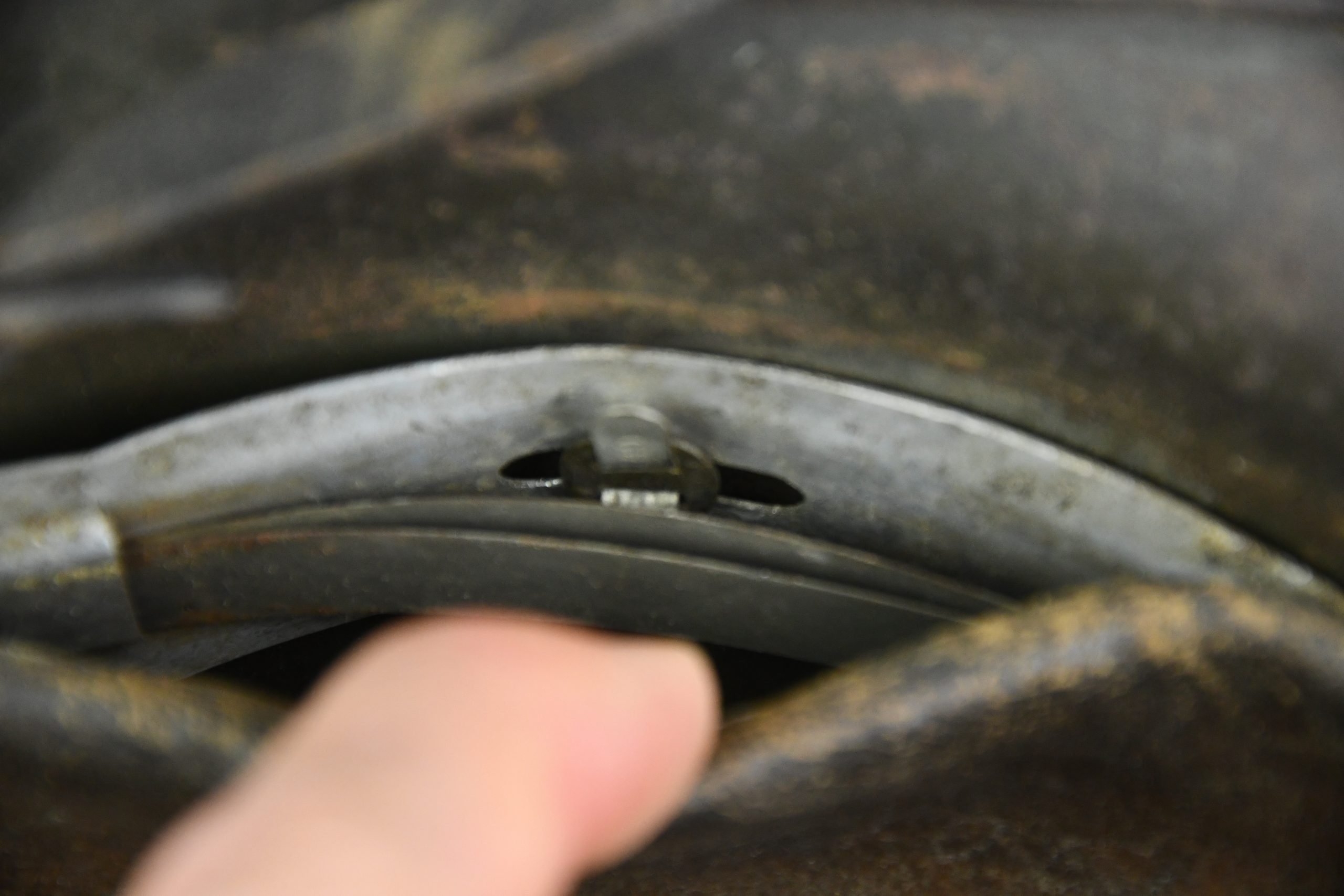 M35 army (Heer) ex-double decal 'overpaint' camouflage steel helmet Q66 — image 17