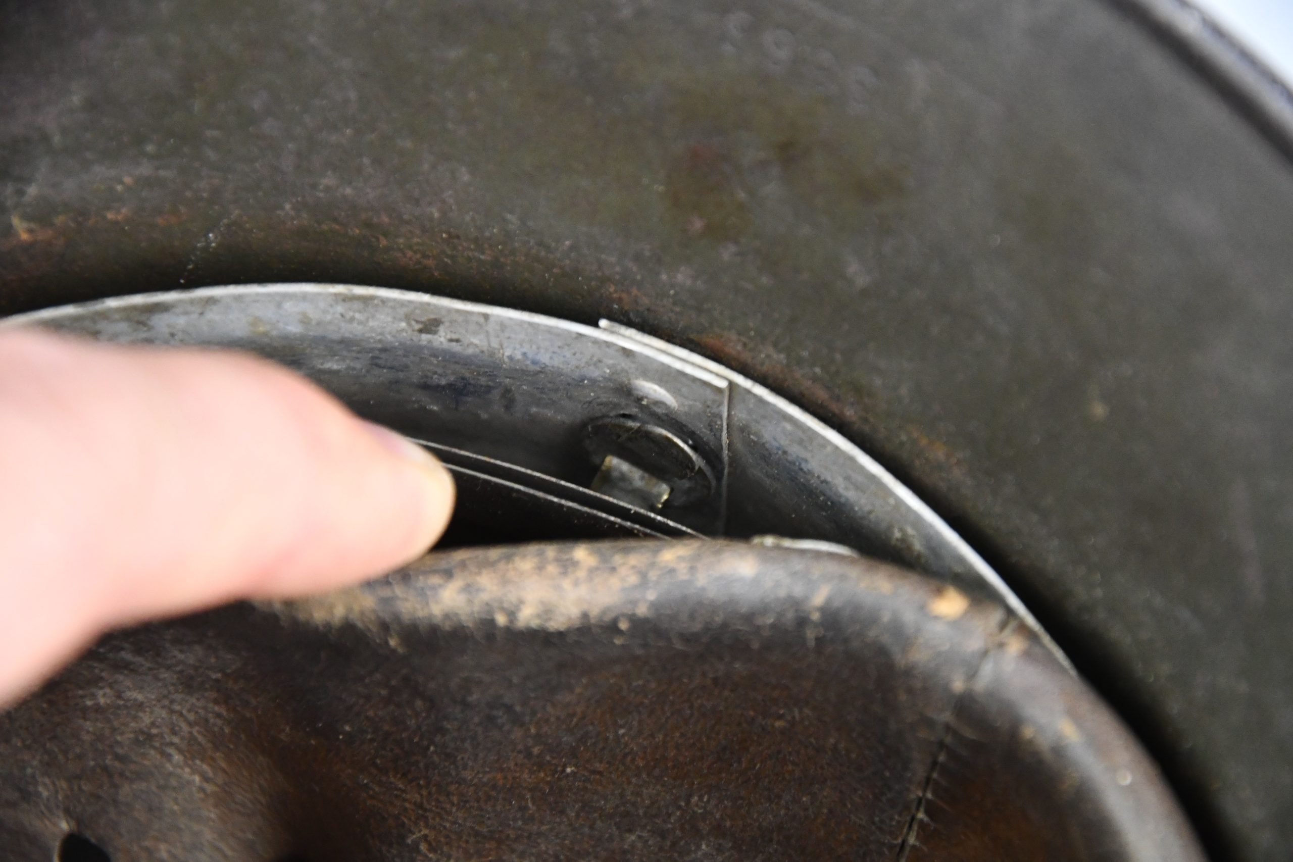 M35 army (Heer) ex-double decal 'overpaint' camouflage steel helmet Q66 — image 19