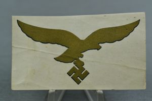 Unissued Luftwaffe helmet eagle decal by Huber Jordan u. Koerner