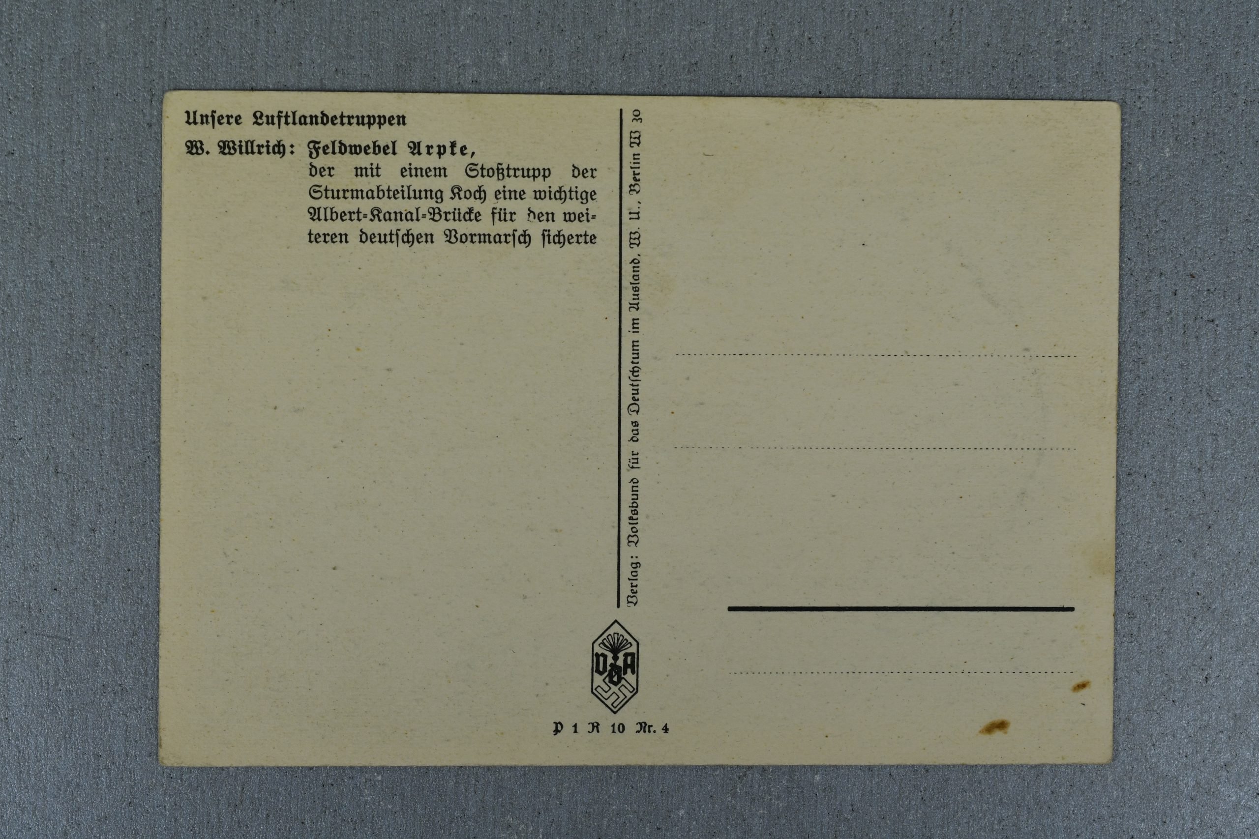Willrich Postcard Fallschirmjäger Feldwebel Arpke — image 2