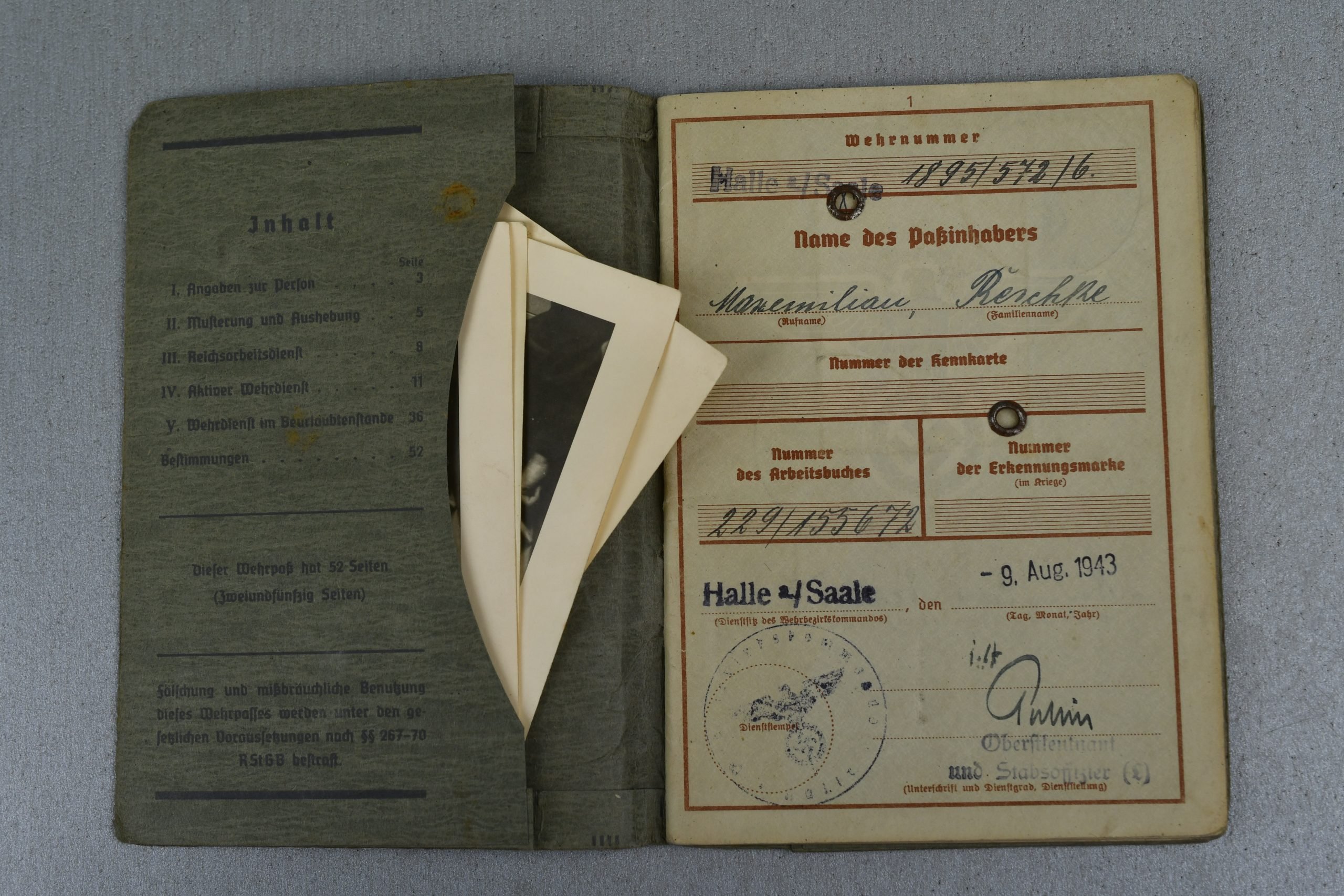 Army (Heer) Wehrpass ww1 veteran Iron Cross, Wound badge — image 2