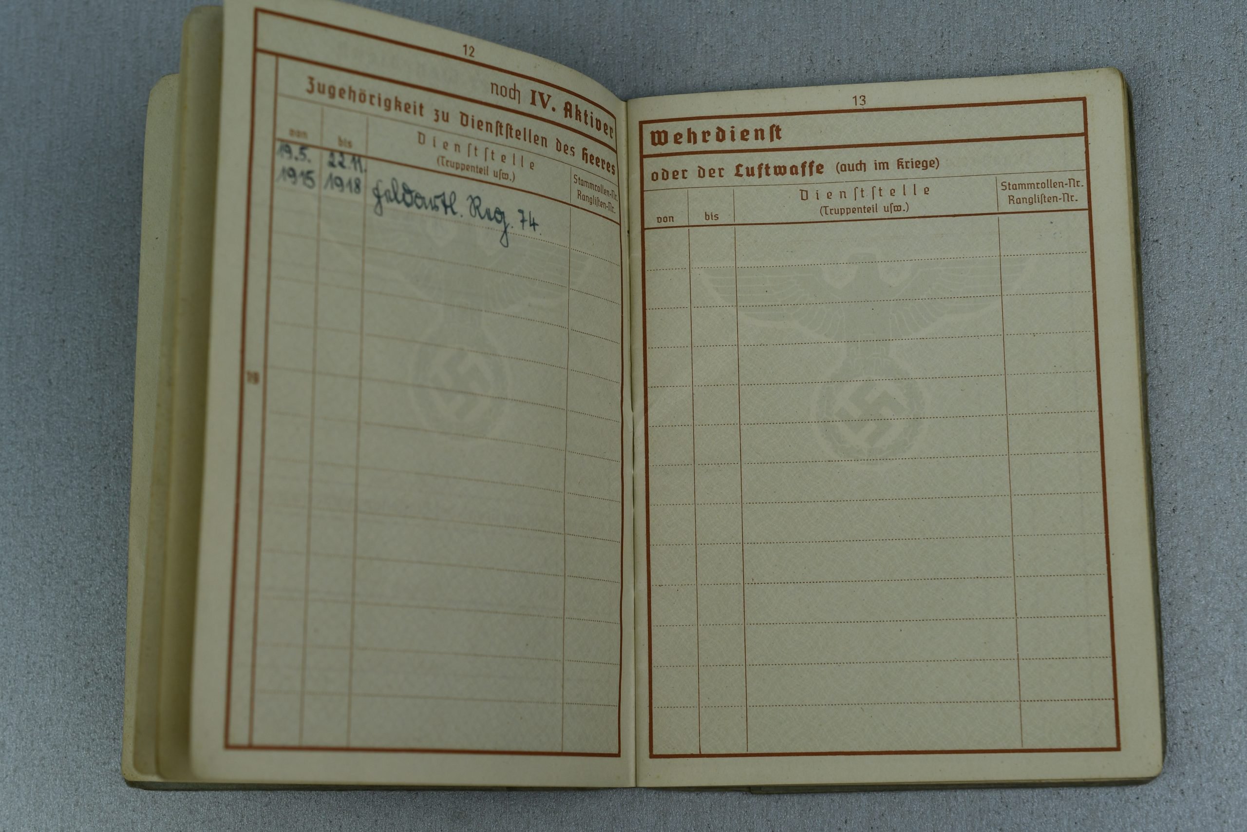 Army (Heer) Wehrpass ww1 veteran Iron Cross, Wound badge — image 6