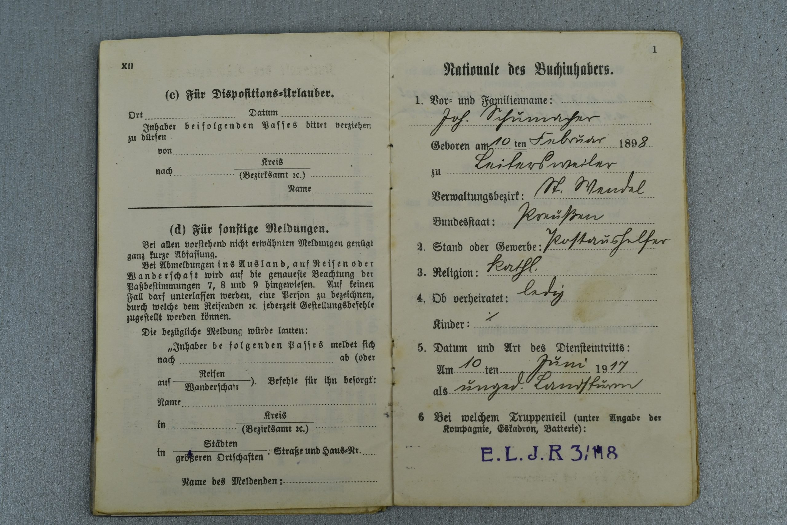 WW1 German 'Militärpass' — image 3