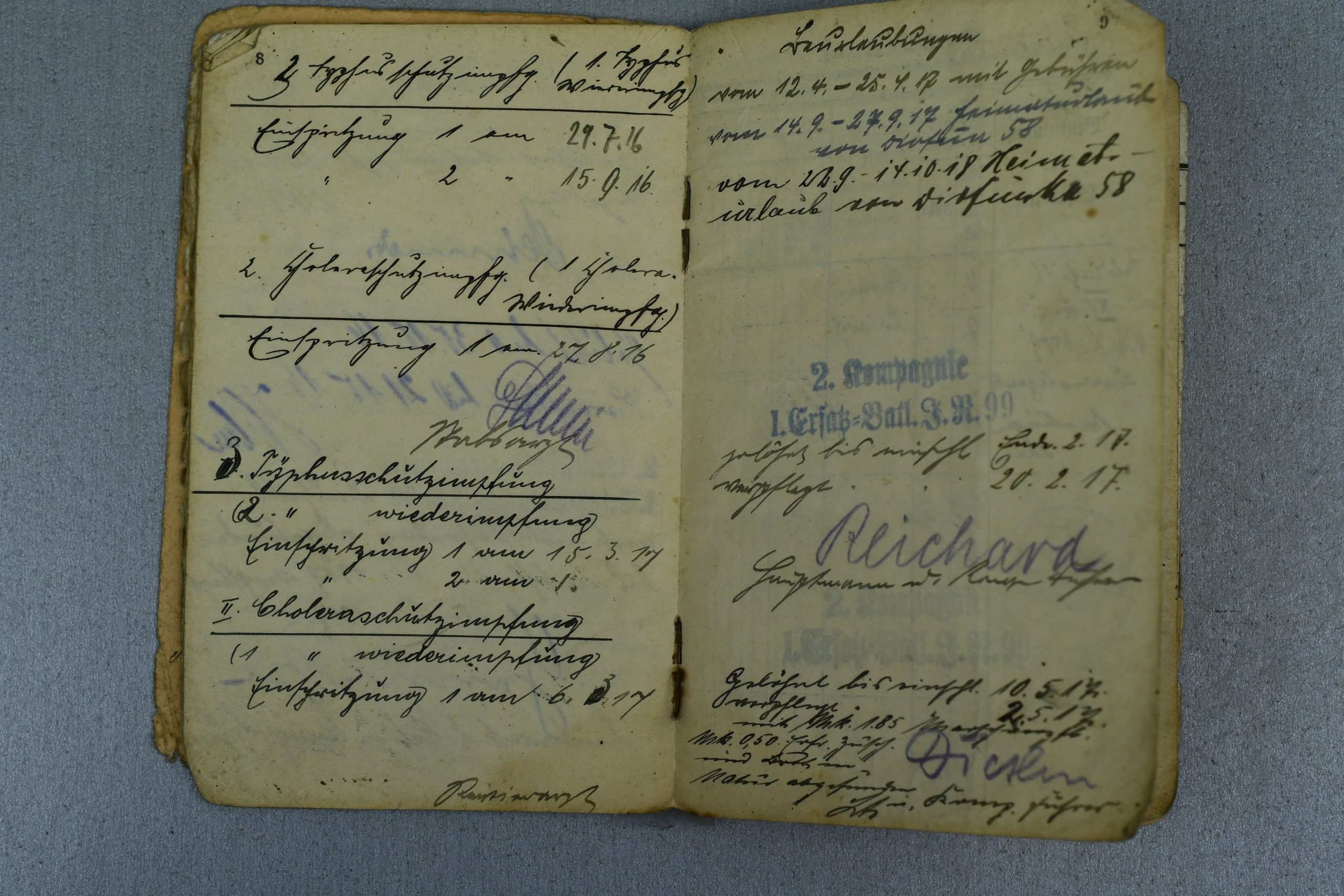 WW1 German Soldbuch Western Front Belgium – Gent — image 8