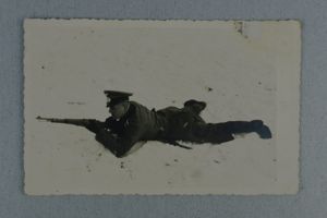Original army (Heer) photograph shooting practice in snow