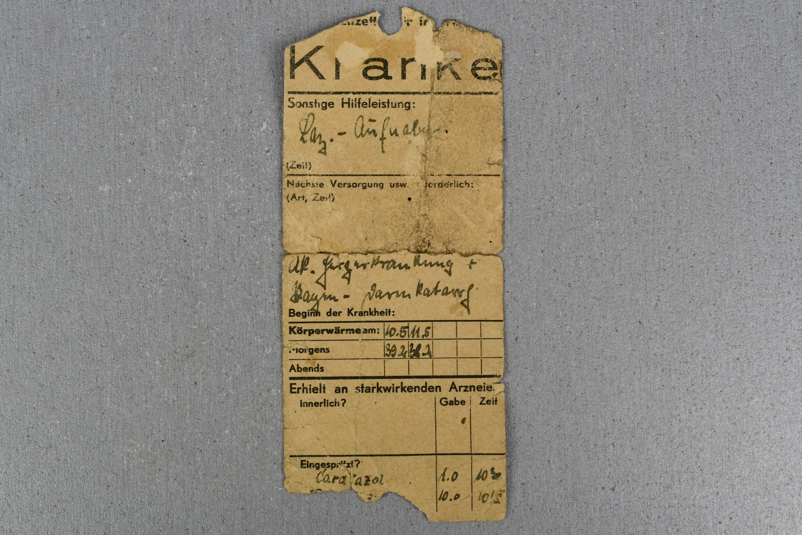 Wehrmacht wounded note 'Krankenzettel' Grossdeutschland — image 2