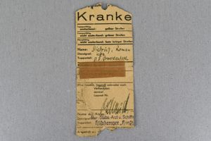Wehrmacht wounded note 'Krankenzettel' Grossdeutschland