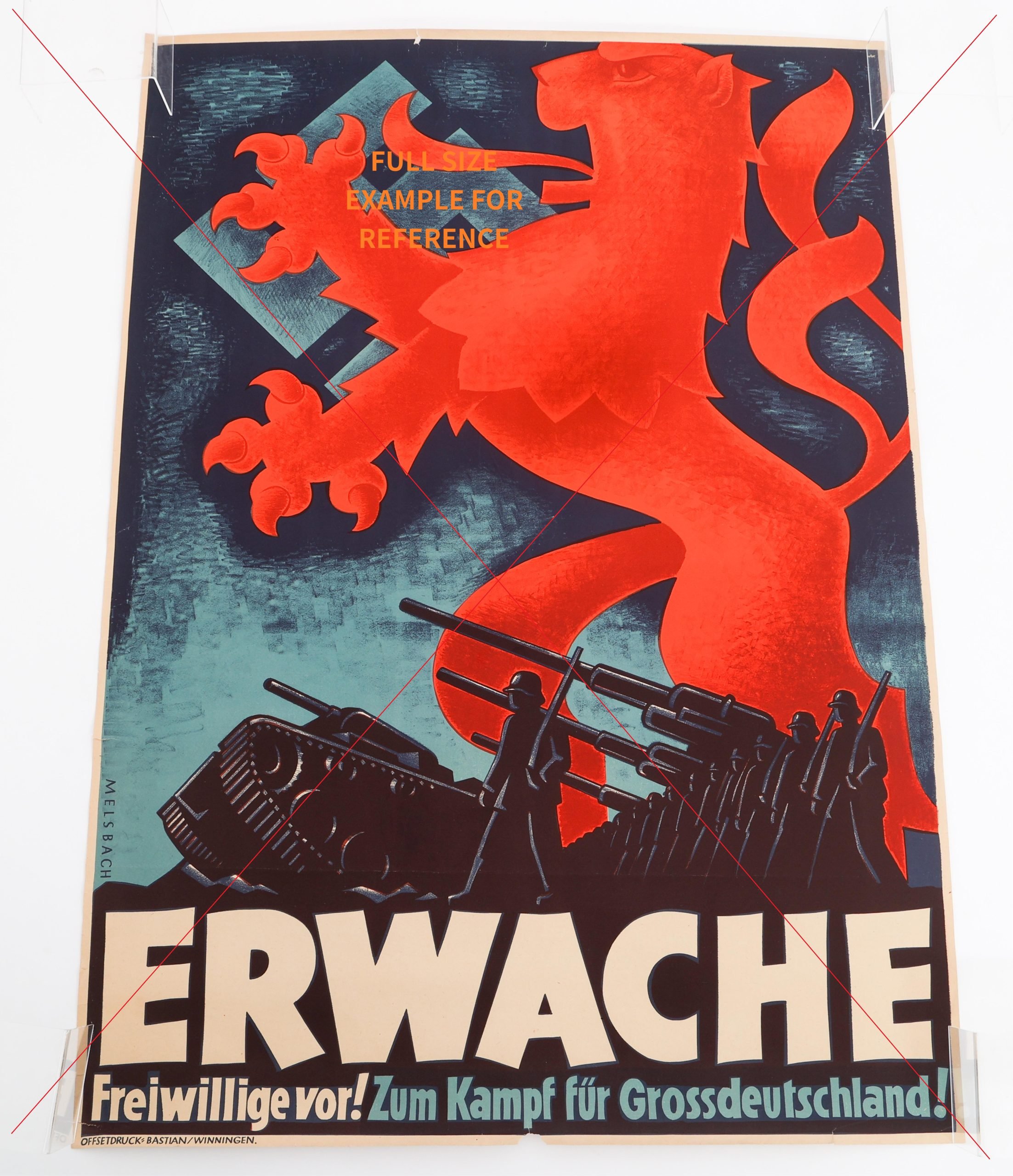 WW2 German 'Erwache Freiwillige vor!' recruitment poster 83 x 60 — image 14
