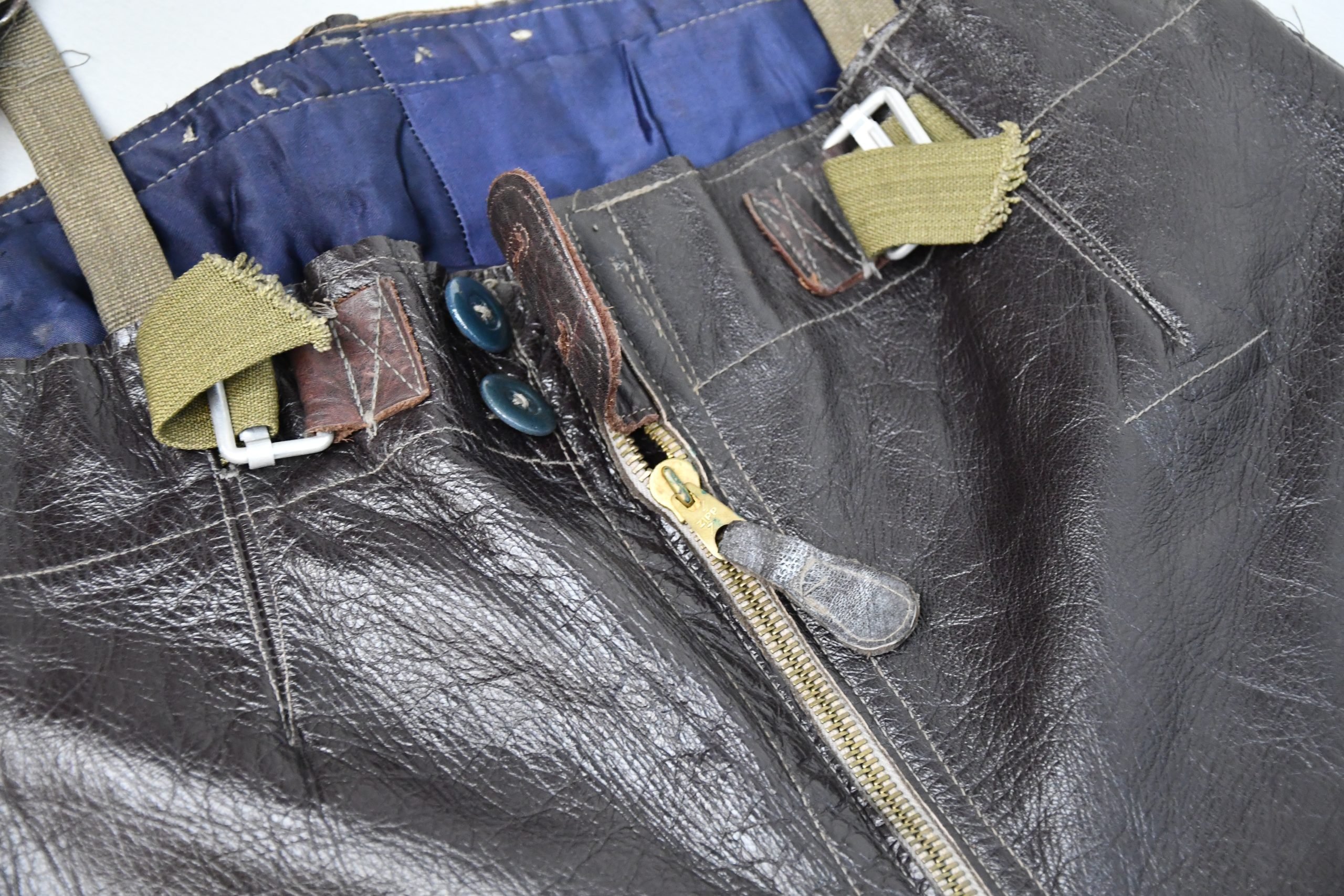 RARE Luftwaffe late-war 'Reich Defence' leather fighter pilot trousers with RBNr. — image 19