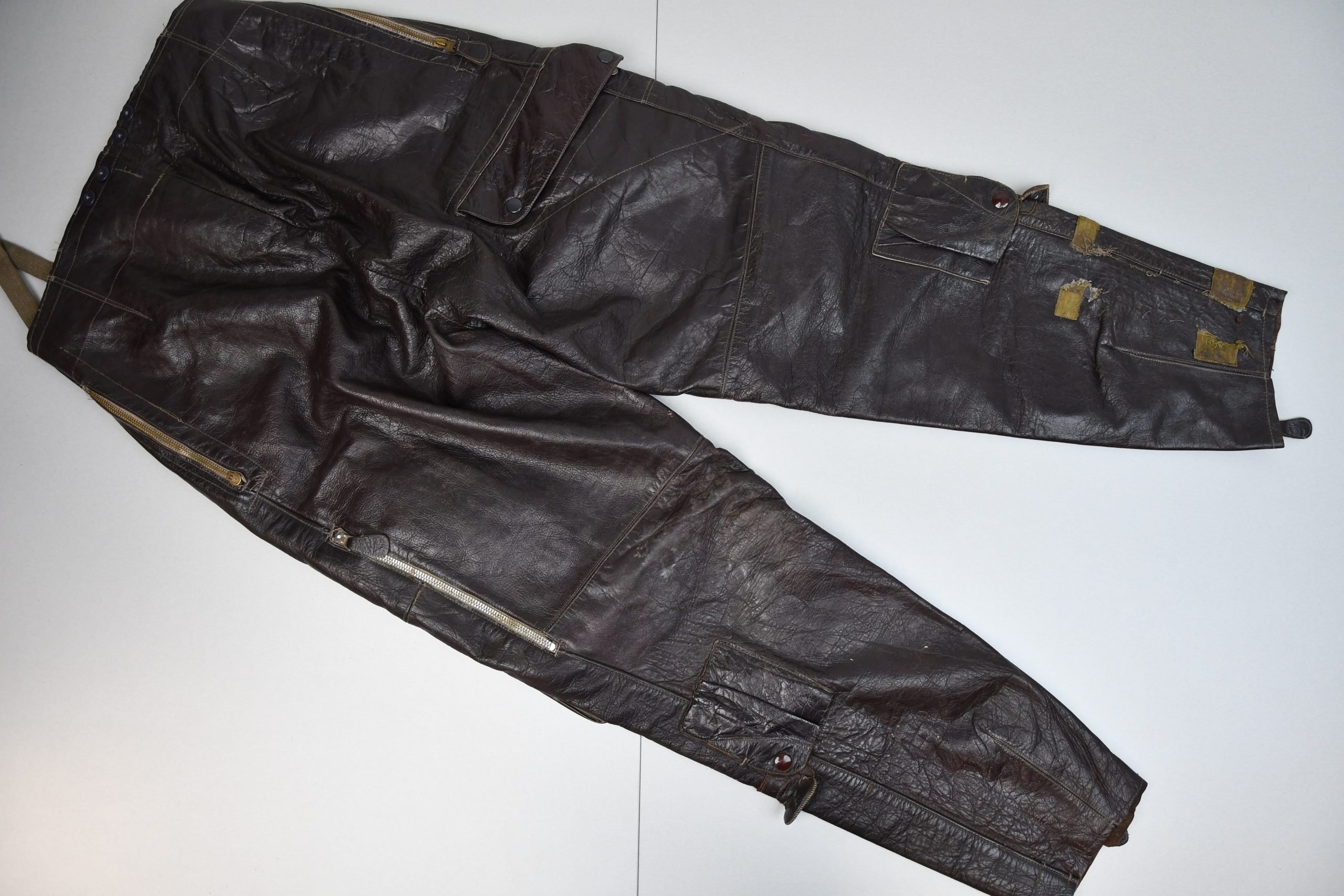 RARE Luftwaffe late-war 'Reich Defence' leather fighter pilot trousers with RBNr. — image 23