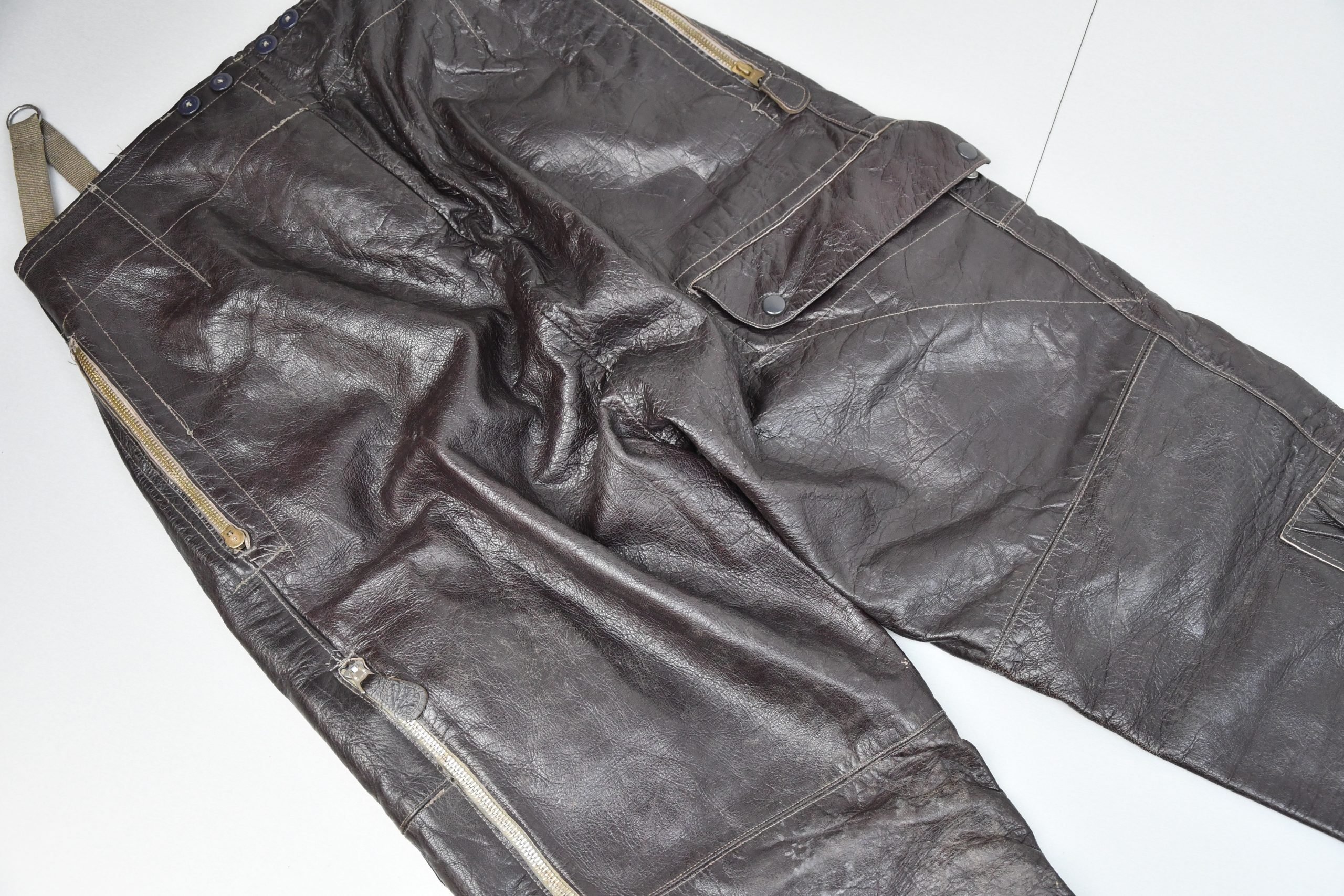 RARE Luftwaffe late-war 'Reich Defence' leather fighter pilot trousers with RBNr. — image 26