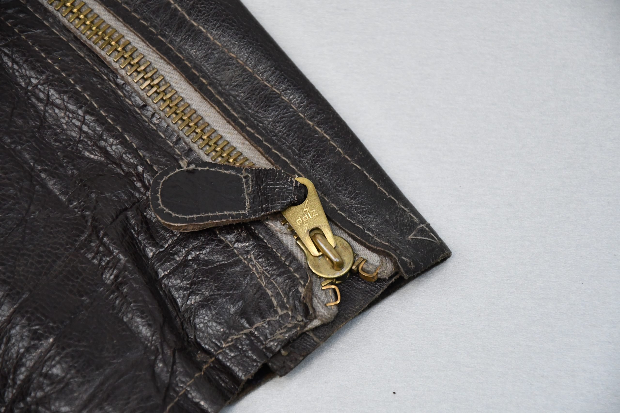 RARE Luftwaffe late-war 'Reich Defence' leather fighter pilot trousers with RBNr. — image 5