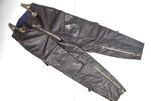 RARE Luftwaffe late-war 'Reich Defence' leather fighter pilot trousers with …