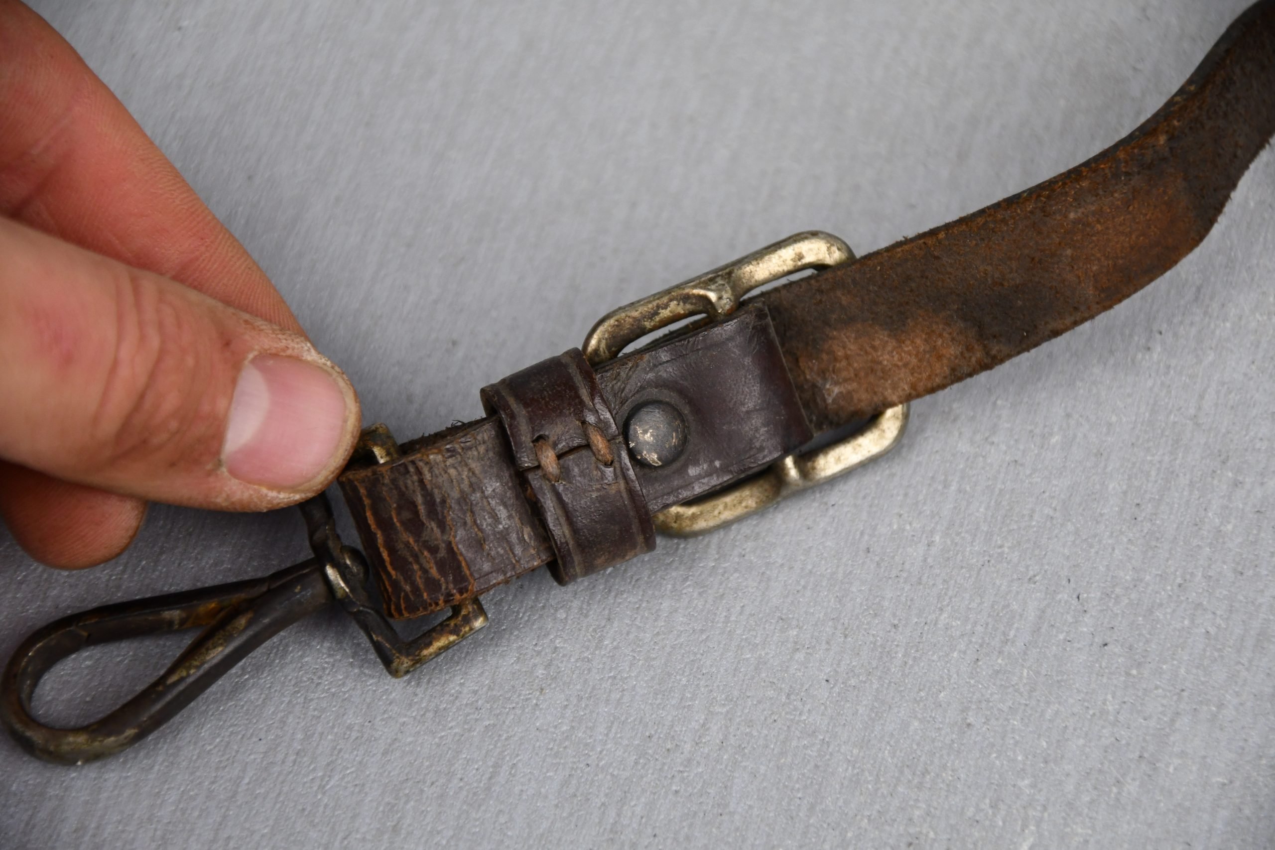 German political/Hitlerjugend brown leather shoulder cross strap — image 5