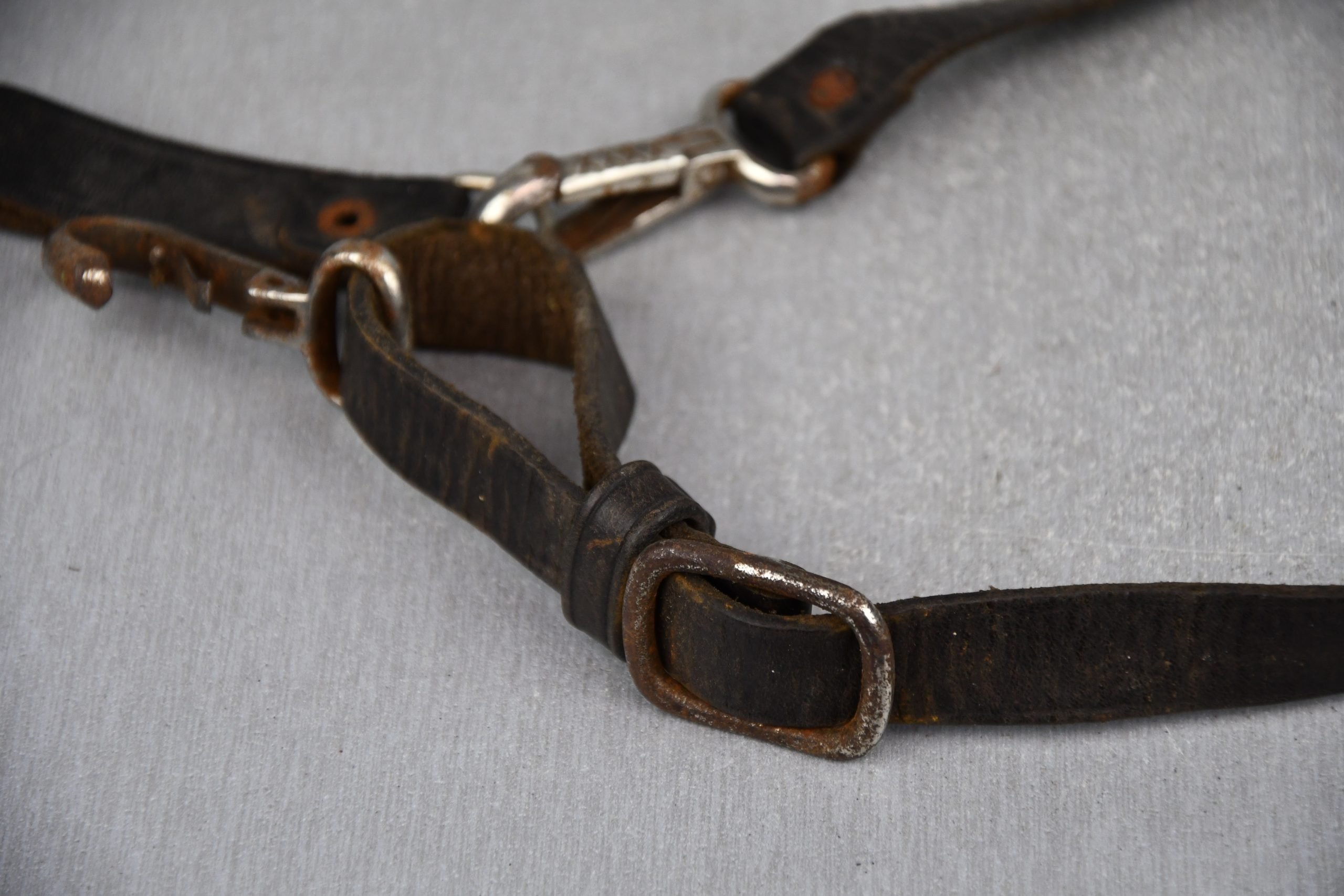 German political/Hitlerjugend brown leather shoulder cross strap — image 3
