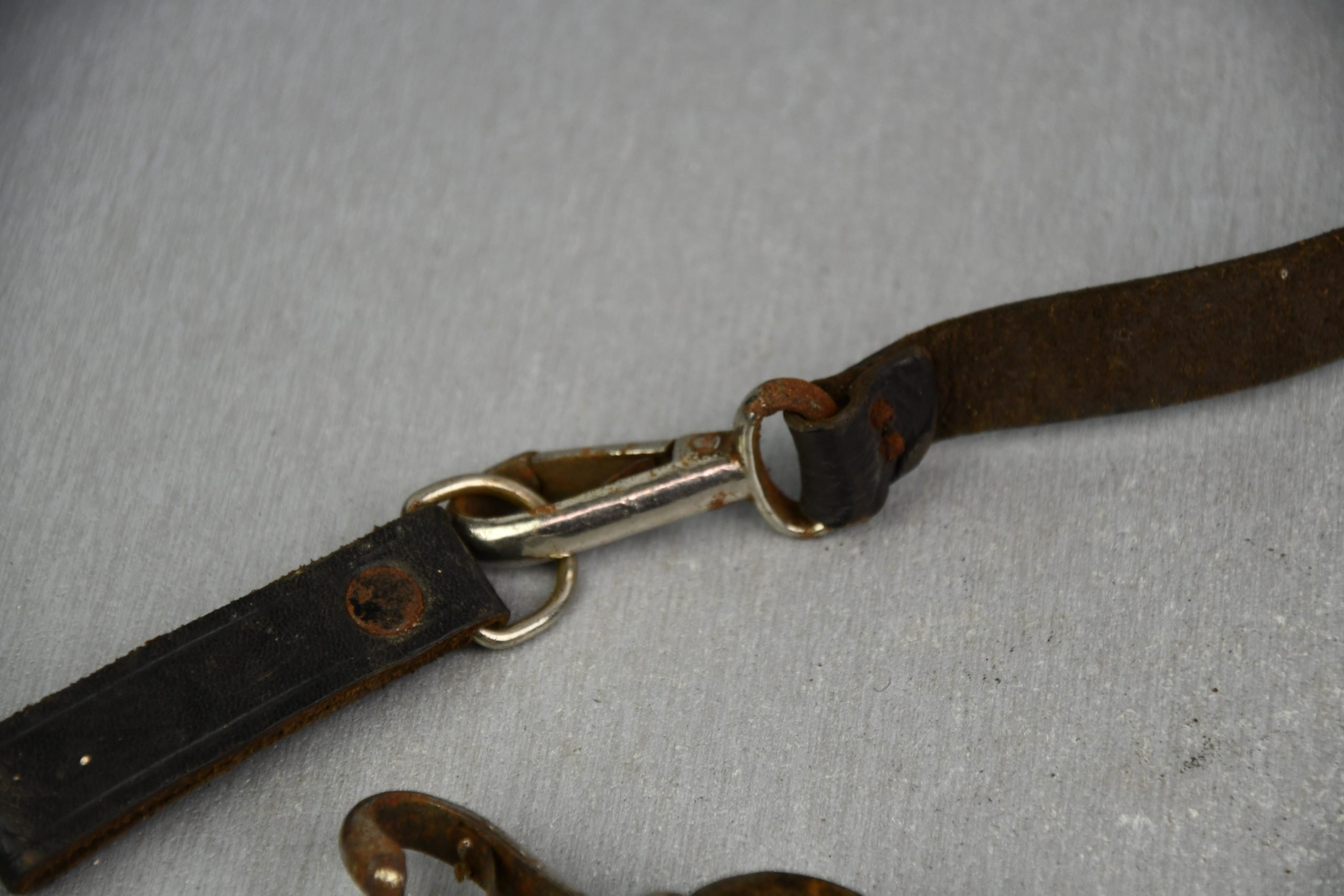 German political/Hitlerjugend brown leather shoulder cross strap — image 4