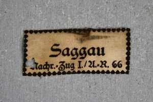 Army (Heer) name tag 'Saggau' Artillerie-Regiment 66