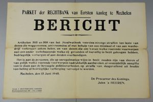 WW2 Belgian poster stealing and healing Mechelen 1940