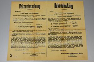 WW1 German 'Wanted' poster 1918 Brussel (Belgium)