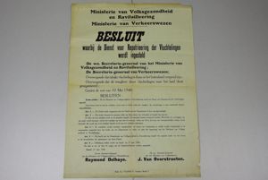 WW2 Belgian poster repatriation of refugees 1940