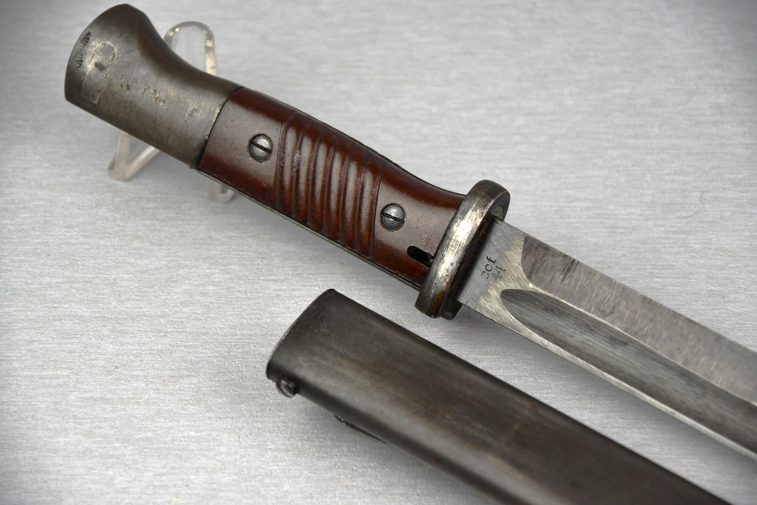 K98 bayonet with red bakelite grips by cof 1944 — image 6