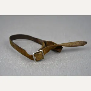 Early helmet chin strap with aluminum buckle by Carl Tesch …