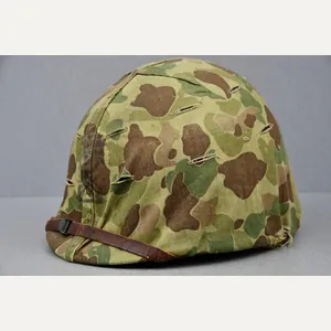 US WW2 M1 steel fixed bail helmet with liner by …