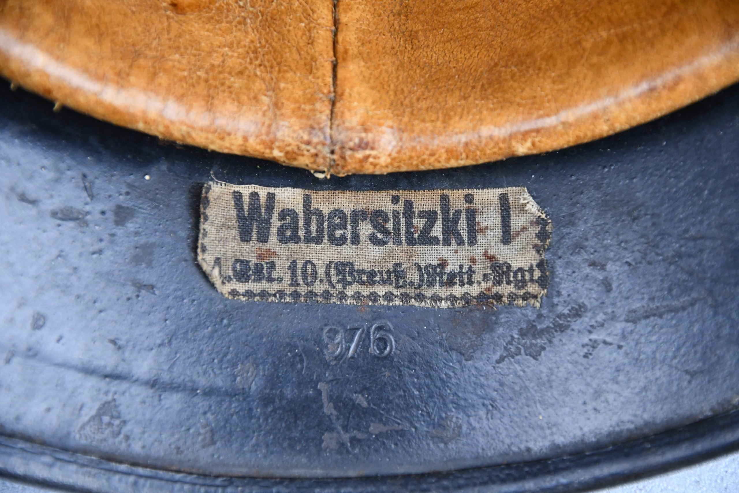 M40 Luftwaffe single decal steel helmet hkp64 named Uffz. Wabersitzki — image 10