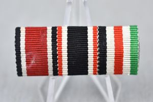 Three piece ribbon bar Iron Cross, KVK and Afrika campaign …