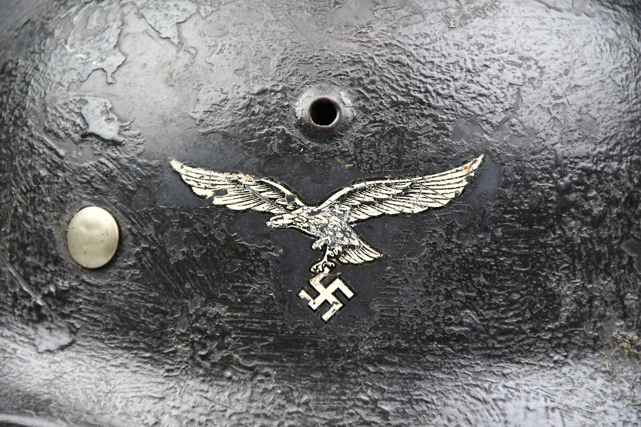 M35 Luftwaffe double decal 'rautarn' camouflage helmet SE62 — image 2