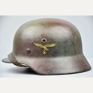 M40 Luftwaffe single decal two-tone green brown camouflage helmet EF62
