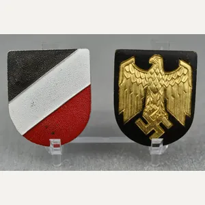 RARE Kriegsmarine tropical pith helmet decal shields set 1941