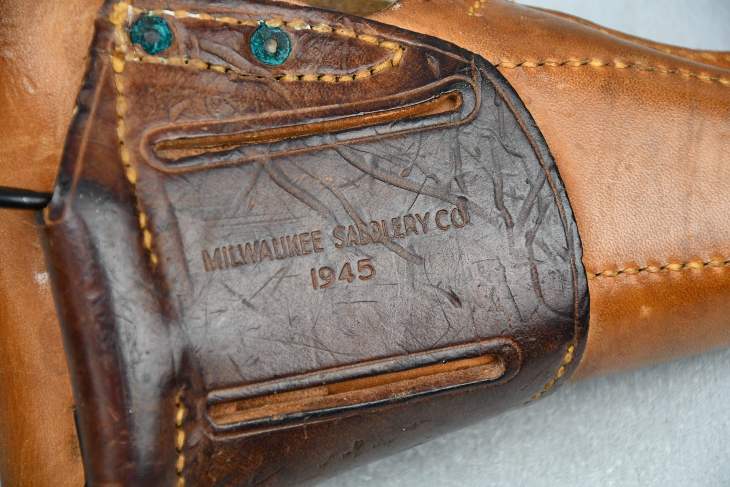 US WW2 M1916 Colt Pistol Holster by Milwaukee Saddkery Co. 1945 — image 4