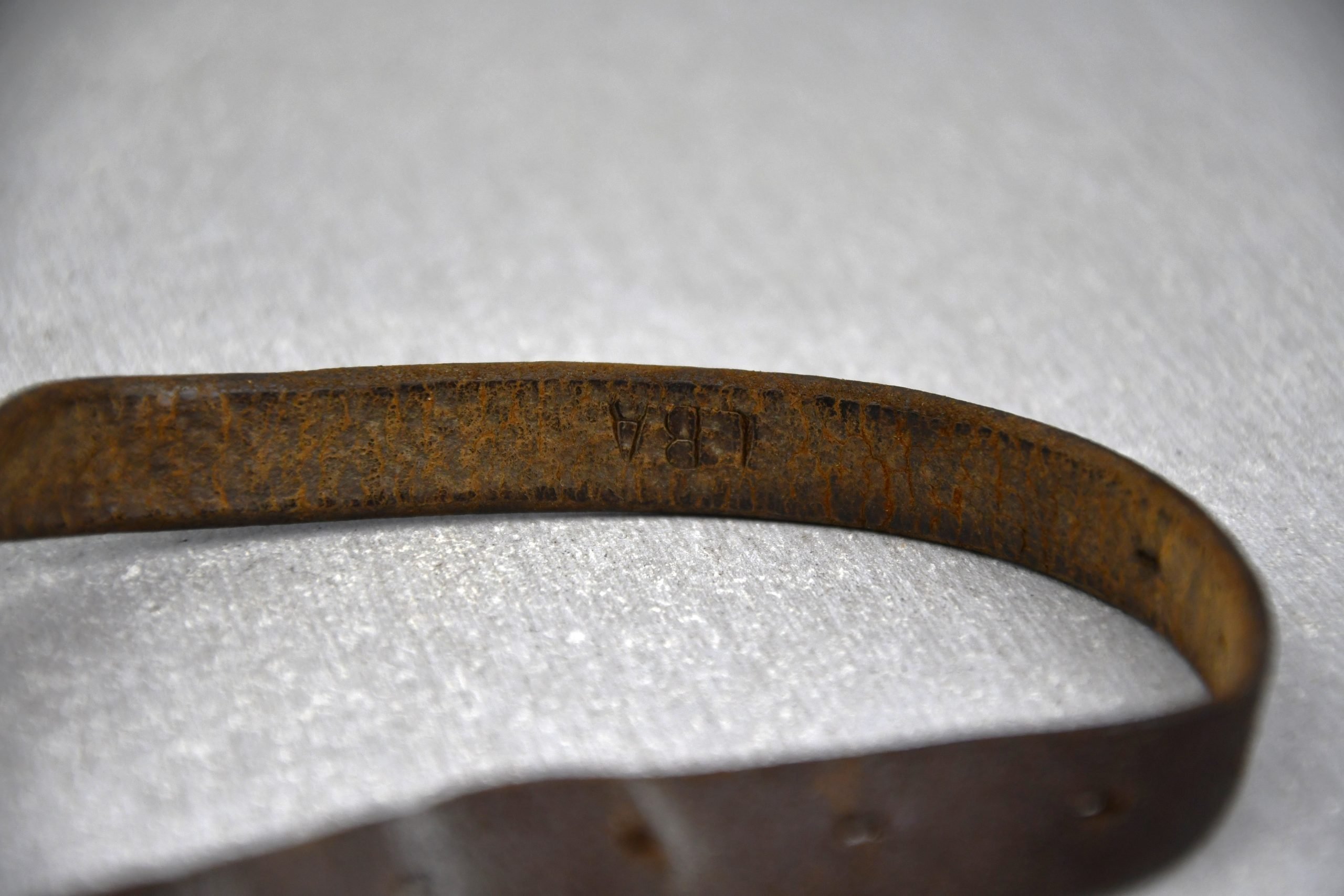 Early Luftwaffe helmet chin strap with LBA stamp 1939 — image 3