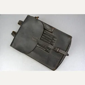 Wehrmacht black leather map case 1942