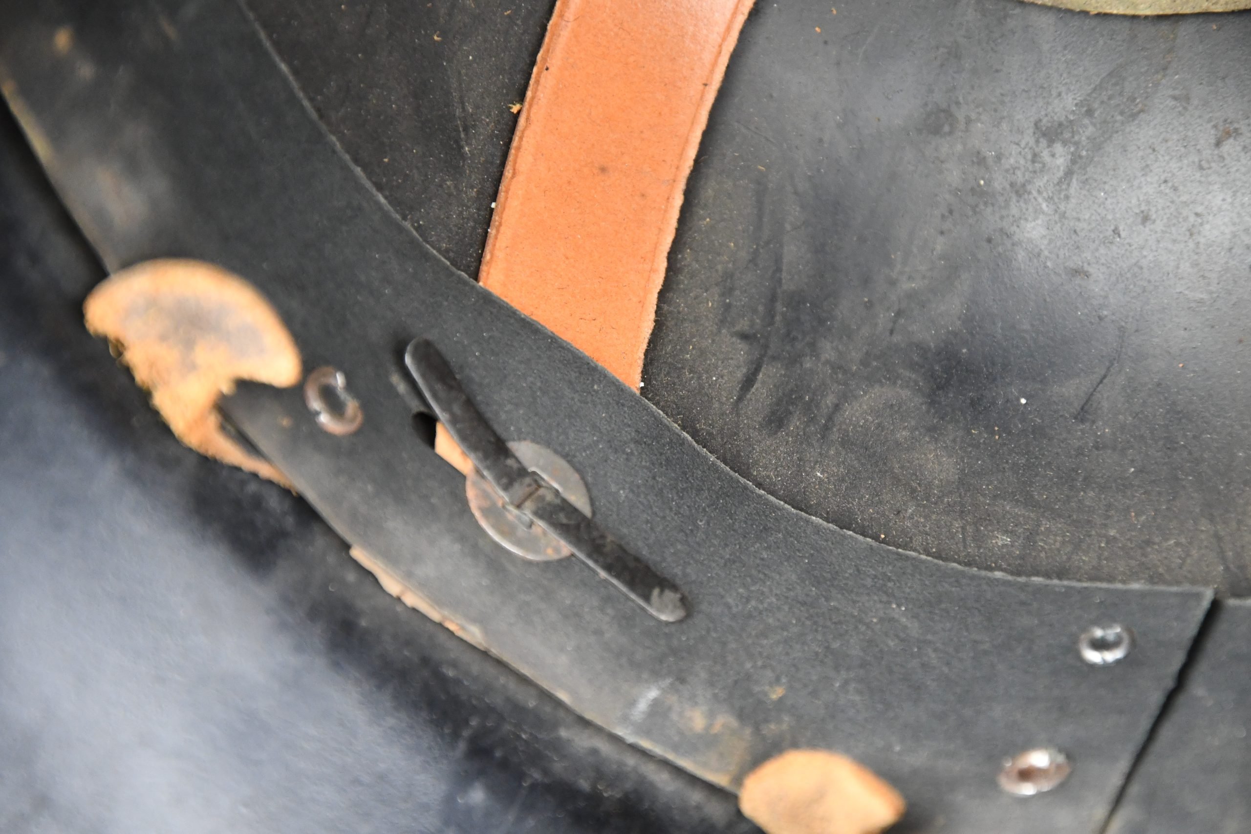 M34 fireman (Feuerwehr) double decal light weight steel helmet by Quist — image 11