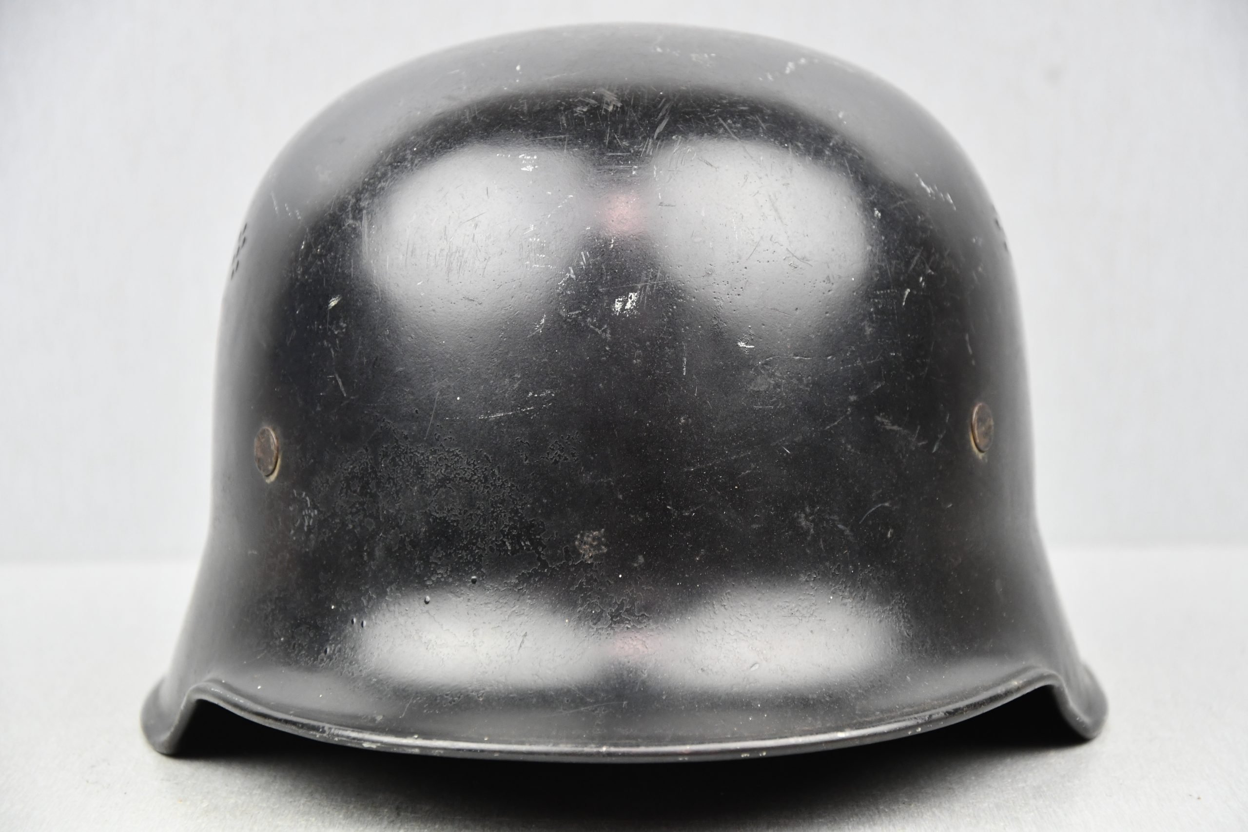 M34 fireman (Feuerwehr) double decal light weight steel helmet by Quist — image 3