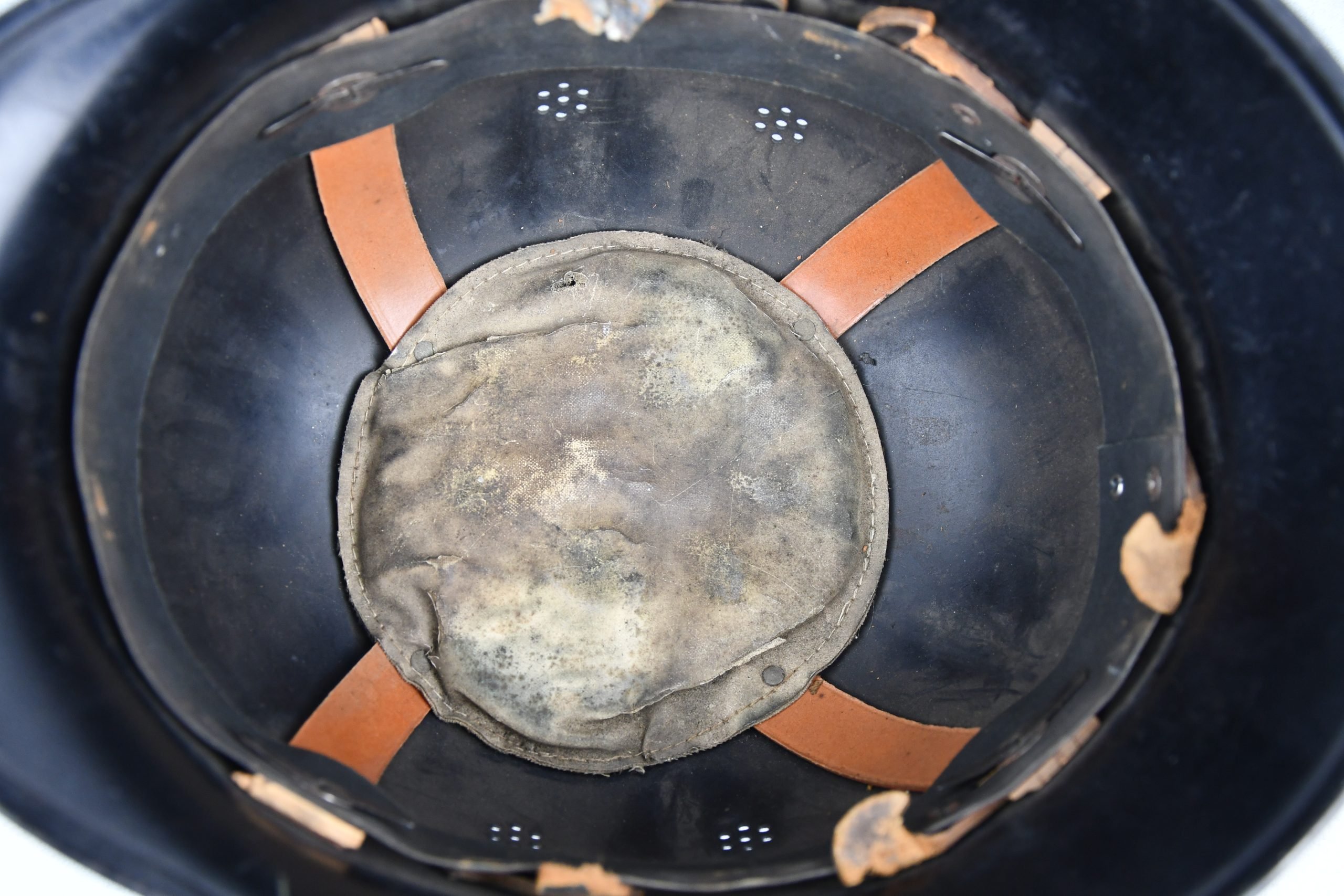 M34 fireman (Feuerwehr) double decal light weight steel helmet by Quist — image 9