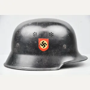 M34 fireman (Feuerwehr) double decal light weight steel helmet by …
