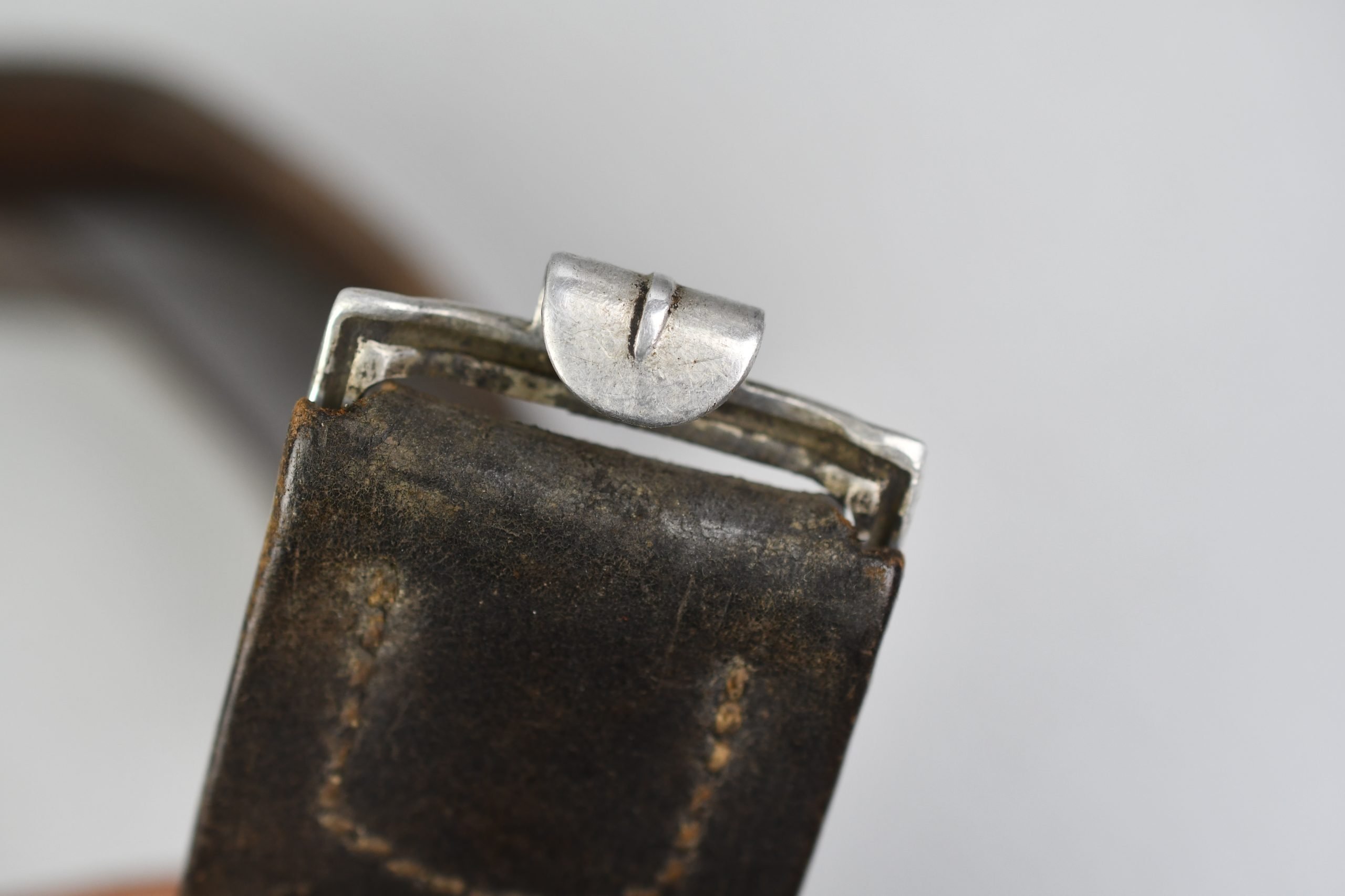 Early Wehrmacht leather equipment belt with aluminum hook — image 4
