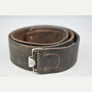 Early Wehrmacht leather equipment belt with aluminum hook