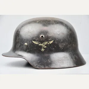 M35 Luftwaffe ex-double decal steel helmet ET64 1939 'Uffz. Grunewald'