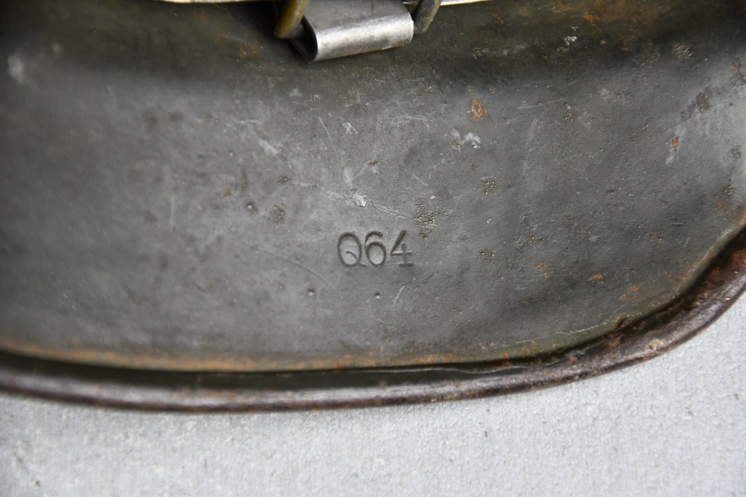 M35 army (Heer) ex-double decal 'overpaint' steel helmet Q64 named — image 11