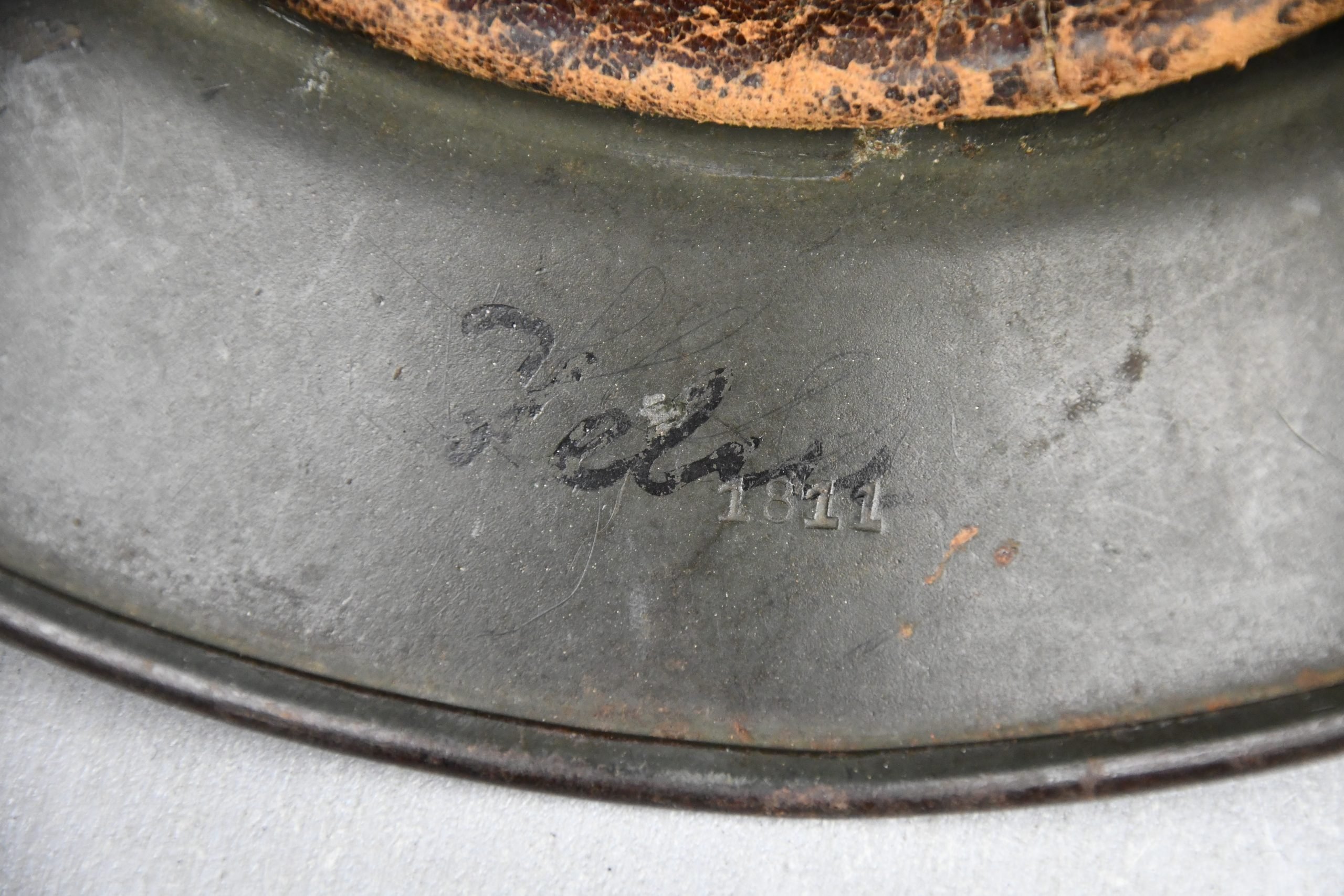 M35 army (Heer) ex-double decal 'overpaint' steel helmet Q64 named — image 12