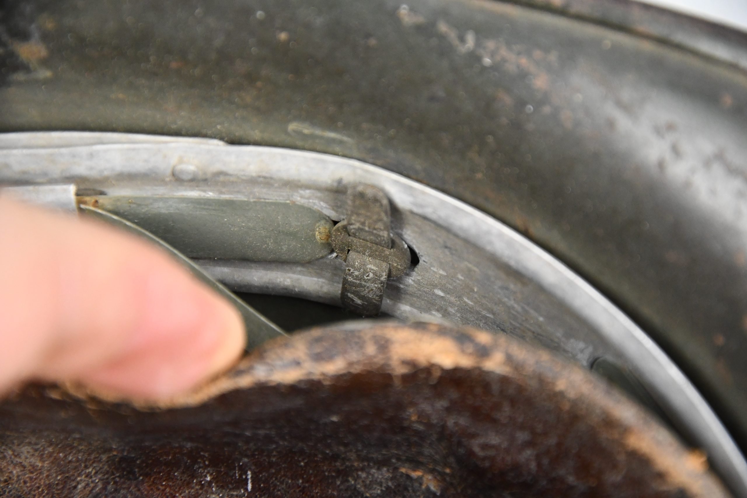 M35 army (Heer) ex-double decal 'overpaint' steel helmet Q64 named — image 13